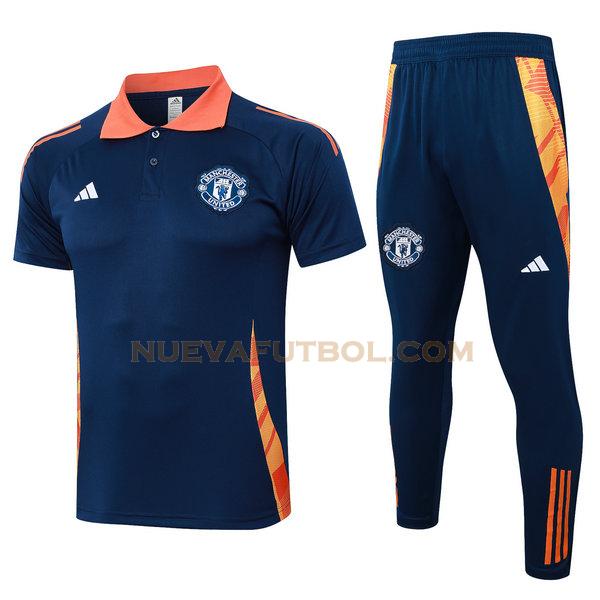 polo manchester united conjunto 2024 azul hombre