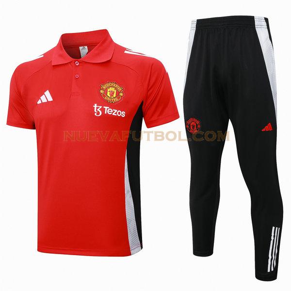 polo manchester united conjunto 2024 rojo hombre