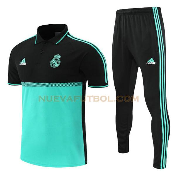 polo real madrid conjunto 2022 negro verde hombre