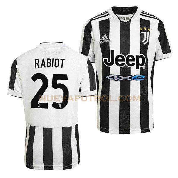 primera camiseta adrien rabiot 25 juventus 2021 2022 negro blanco hombre