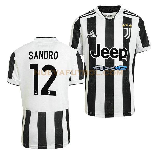 primera camiseta alex sandro 12 juventus 2021 2022 negro blanco hombre