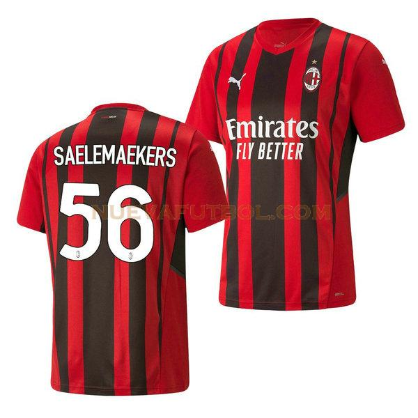 primera camiseta alexis saelemaekers 56 ac milan 2021 2022 rojo hombre