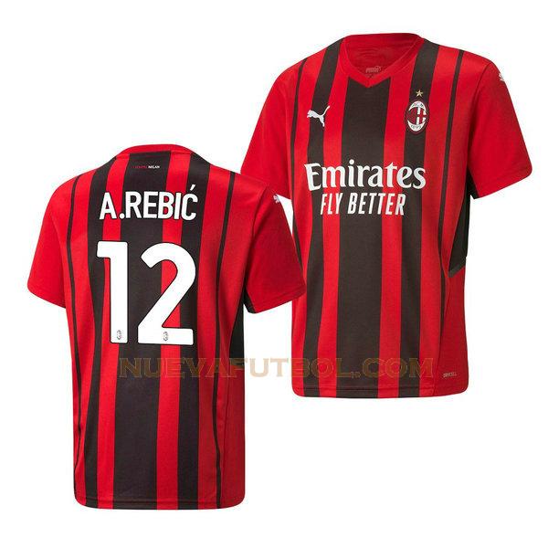 primera camiseta ante rebic 12 ac milan 2021 2022 rojo hombre