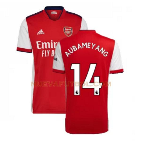 primera camiseta aubameyang 14 arsenal 2021 2022 rojo hombre