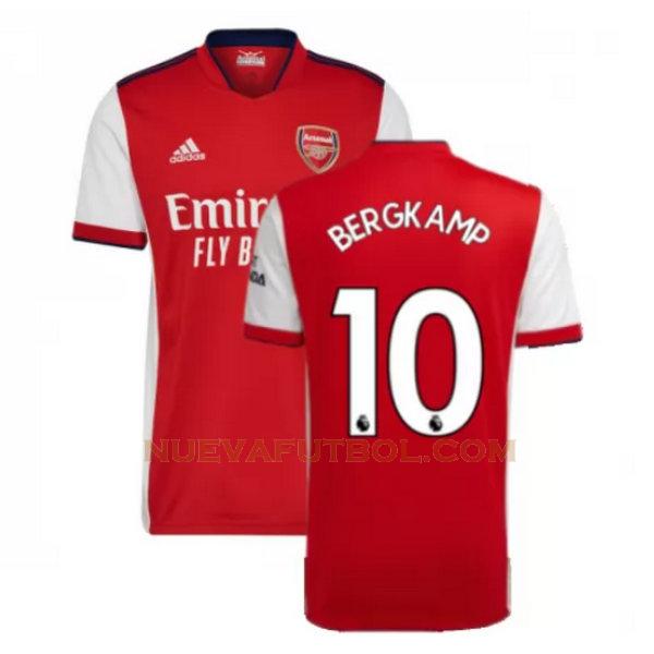 primera camiseta bergkamp 10 arsenal 2021 2022 rojo hombre