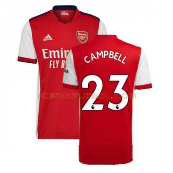 primera camiseta campbell 23 arsenal 2021 2022 rojo hombre