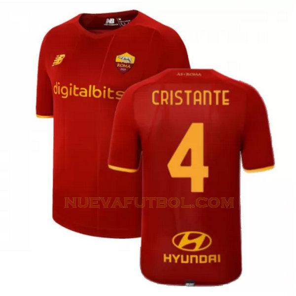 primera camiseta cristante 4 as roma 2021 2022 rojo hombre