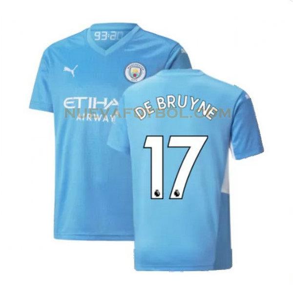 primera camiseta de bruyne 17 manchester city 2021 2022 azul hombre