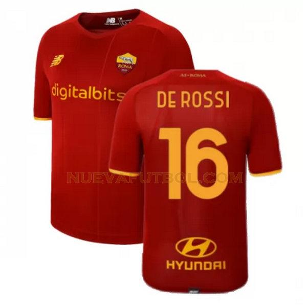 primera camiseta de rossi 16 as roma 2021 2022 rojo hombre