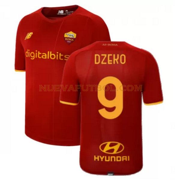 primera camiseta dzeko 9 as roma 2021 2022 rojo hombre