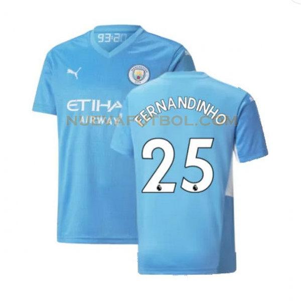 primera camiseta fernandinho 25 manchester city 2021 2022 azul hombre