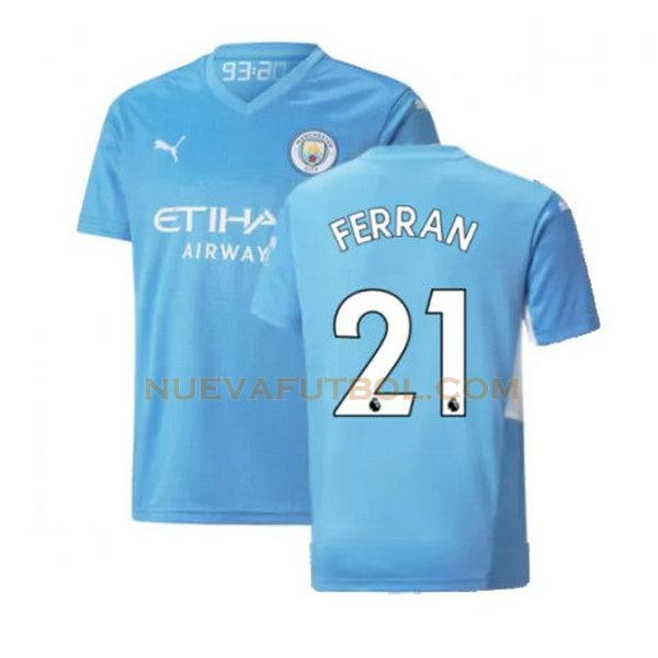 primera camiseta ferran 21 manchester city 2021 2022 azul hombre