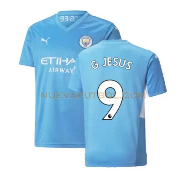 primera camiseta g jesus 9 manchester city 2021 2022 azul hombre