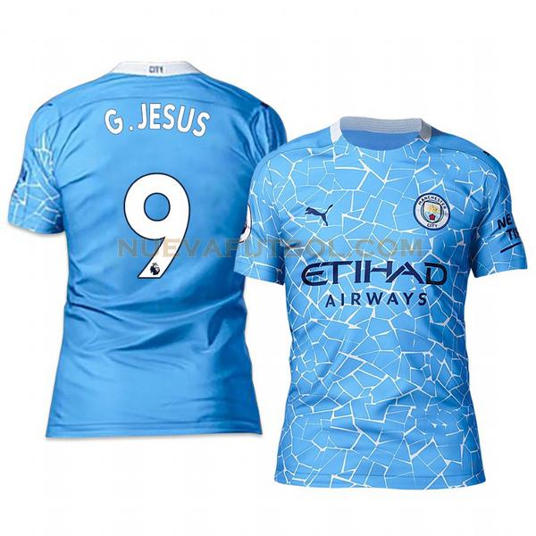 primera camiseta gabriel jesus 9 manchester city 2020-2021 hombre