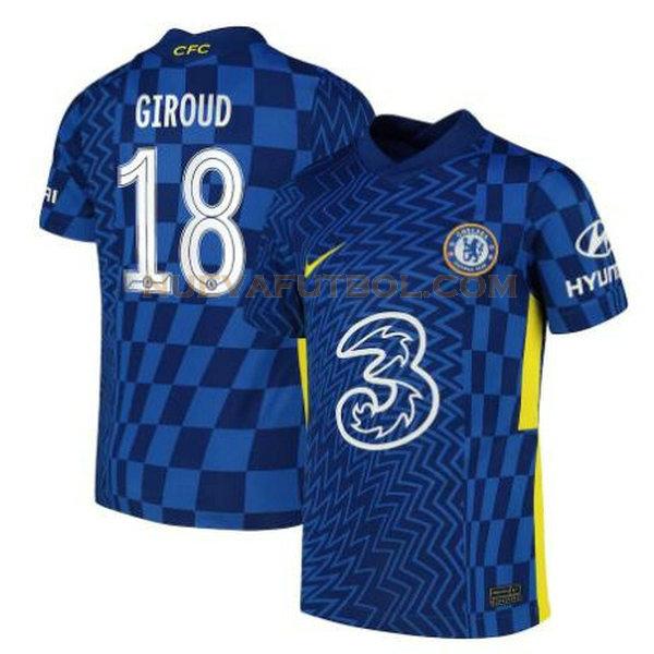 primera camiseta giroud 18 chelsea 2021 2022 azul hombre