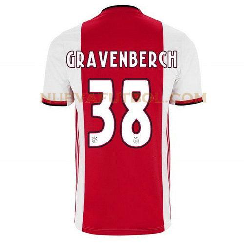 primera camiseta gravenberch 38 ajax 2019-2020 hombre