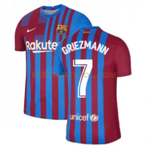 primera camiseta griezmann 7 barcelona 2021 2022 rojo blanco hombre