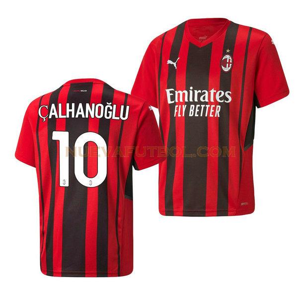 primera camiseta hakan calhanoglu 10 ac milan 2021 2022 rojo hombre