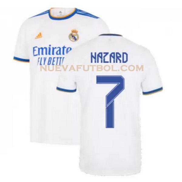 primera camiseta hazard 7 real madrid 2021 2022 blanco hombre