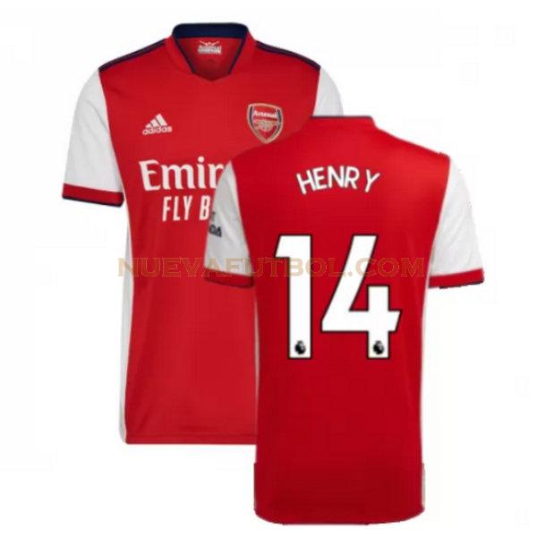 primera camiseta henry 14 arsenal 2021 2022 rojo hombre