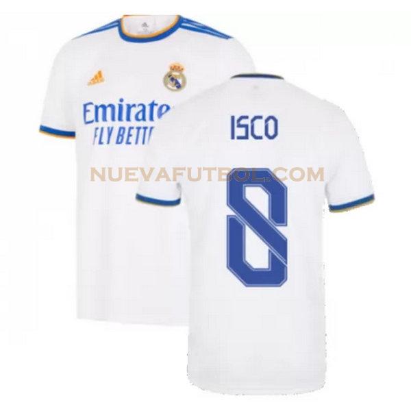 primera camiseta isco 8 real madrid 2021 2022 blanco hombre