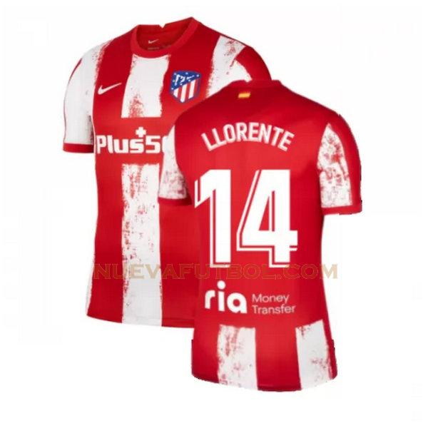 primera camiseta llorente 14 atletico madrid 2021 2022 rojo blanco hombre