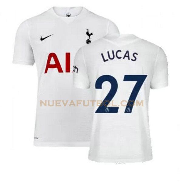 primera camiseta lucas 27 tottenham hotspur 2021 2022 blanco hombre