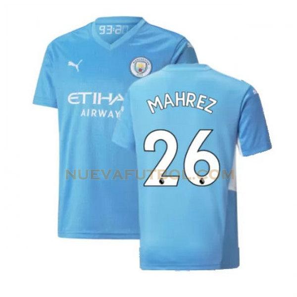 primera camiseta mahrez 26 manchester city 2021 2022 azul hombre