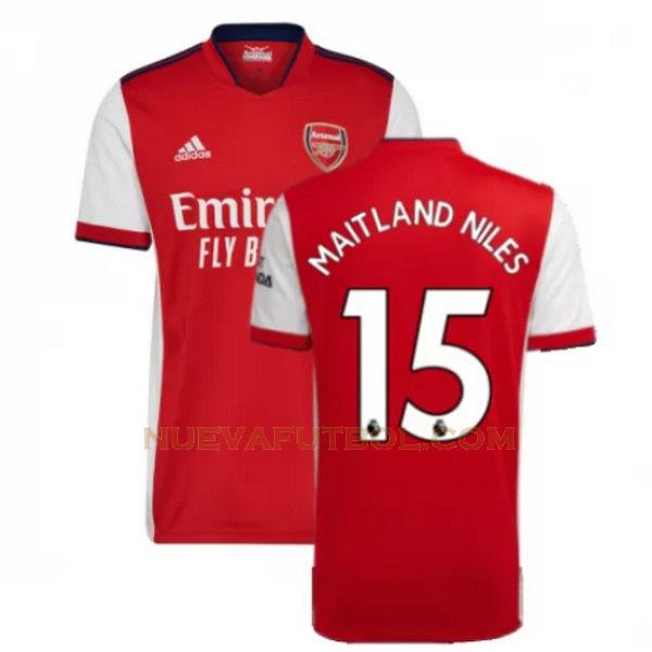 primera camiseta maitland niles 15 arsenal 2021 2022 rojo hombre