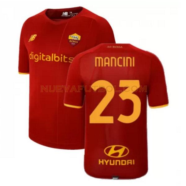 primera camiseta mancini 23 as roma 2021 2022 rojo hombre