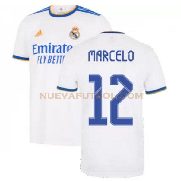 primera camiseta marcelo 12 real madrid 2021 2022 blanco hombre