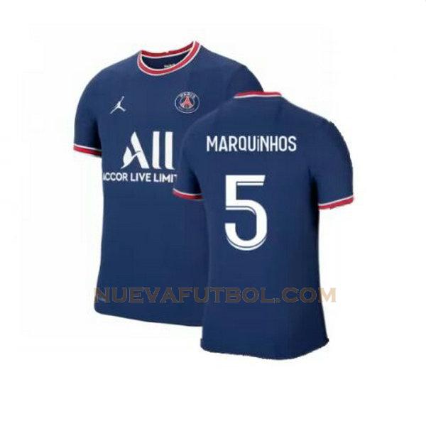 primera camiseta marquinhos 5 paris saint germain 2021 2022 azul hombre