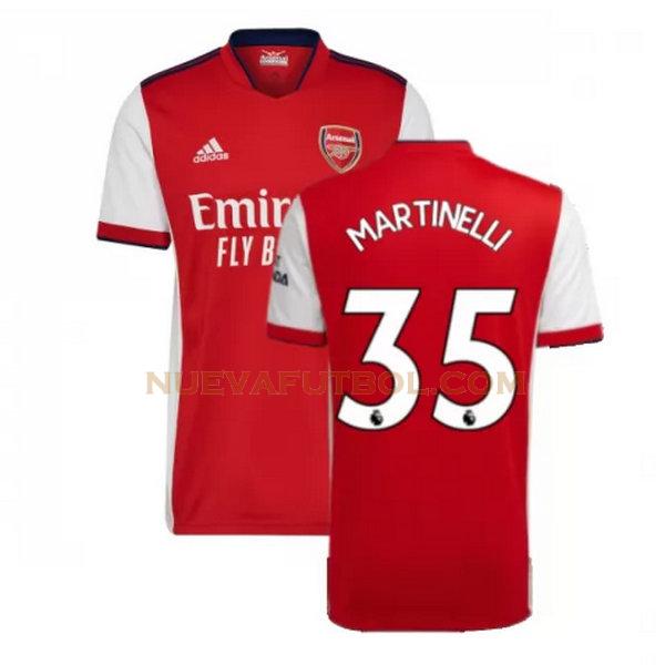 primera camiseta martinelli 35 arsenal 2021 2022 rojo hombre