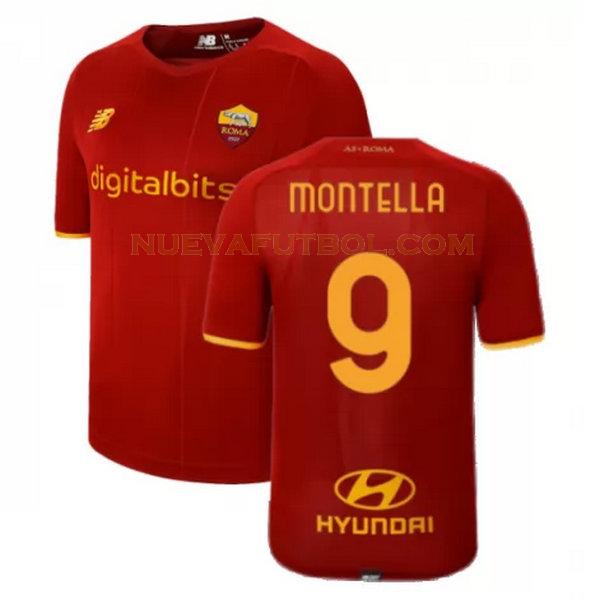 primera camiseta montella 9 as roma 2021 2022 rojo hombre