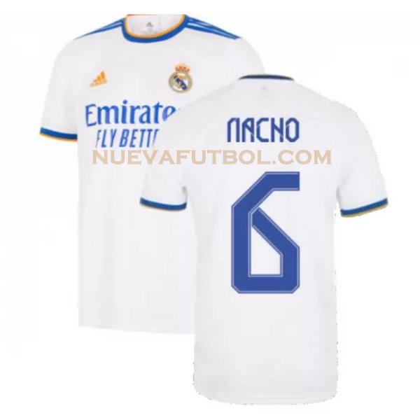 primera camiseta nacho 6 real madrid 2021 2022 blanco hombre