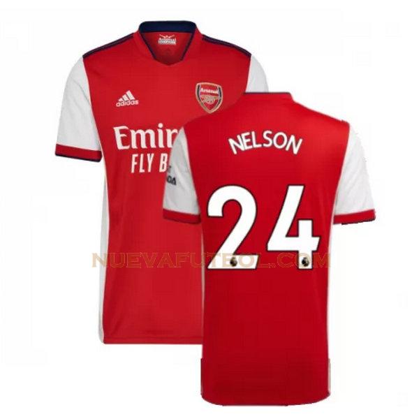 primera camiseta nelson 24 arsenal 2021 2022 rojo hombre