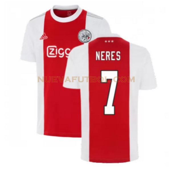 primera camiseta neres 7 ajax 2021 2022 rojo blanco hombre