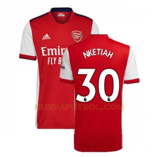 primera camiseta nketiah 30 arsenal 2021 2022 rojo hombre