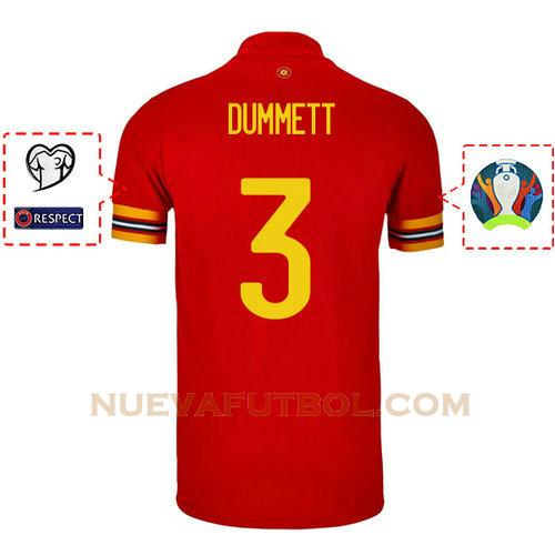 primera camiseta paul dummett 3 gales 2020 hombre