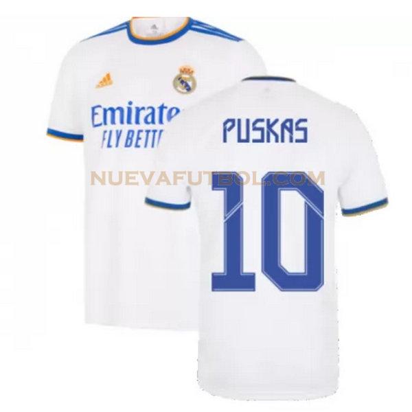 primera camiseta puskas 10 real madrid 2021 2022 blanco hombre