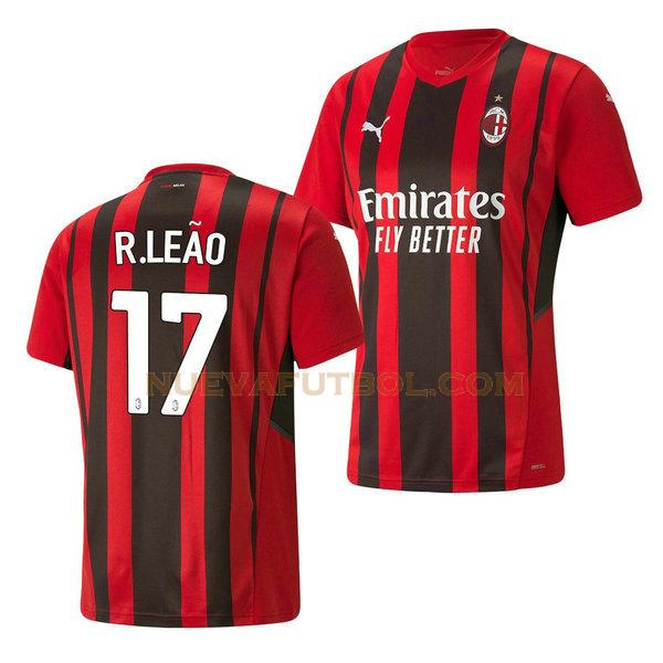 primera camiseta rafael leao 17 ac milan 2021 2022 rojo hombre