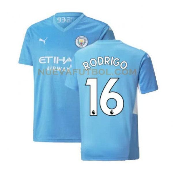 primera camiseta rodrigo 16 manchester city 2021 2022 azul hombre