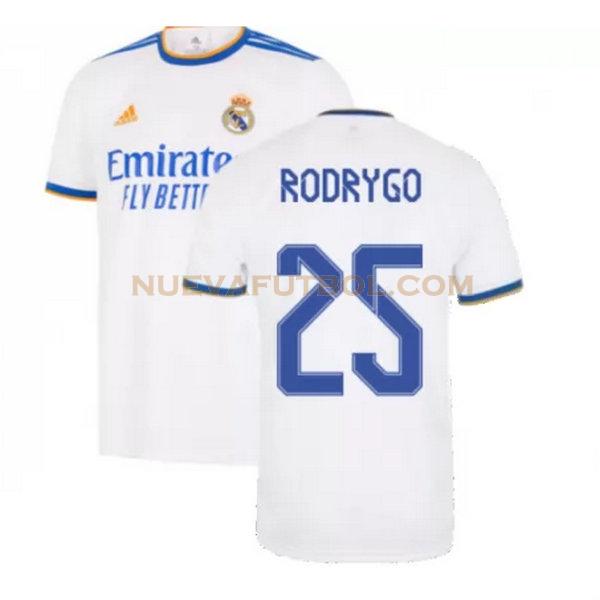 primera camiseta rodrygo 25 real madrid 2021 2022 blanco hombre