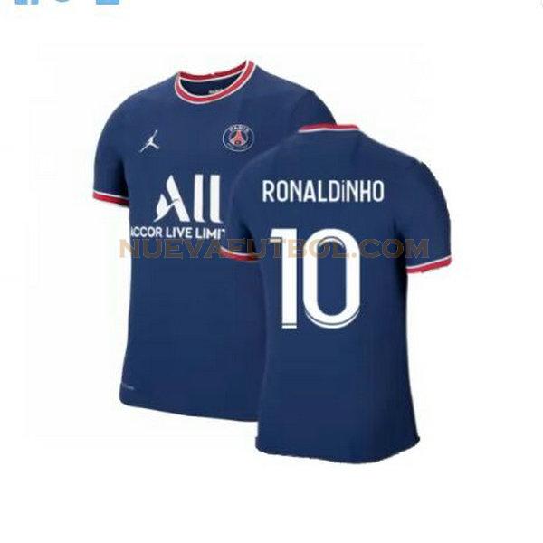 primera camiseta ronaldinho 10 paris saint germain 2021 2022 azul hombre