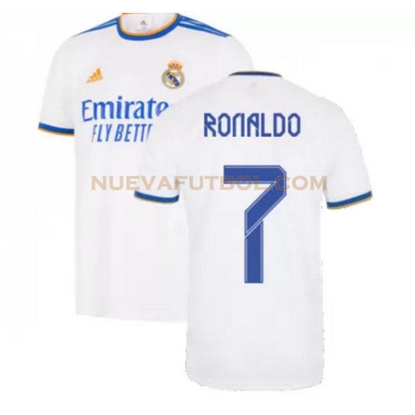 primera camiseta ronaldo 7 real madrid 2021 2022 blanco hombre