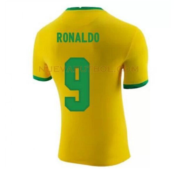 primera camiseta ronaldo 9 brasil 2020-2021 amarillo hombre