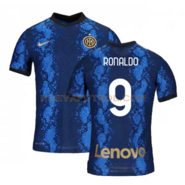 primera camiseta ronaldo 9 inter milan 2021 2022 azul hombre