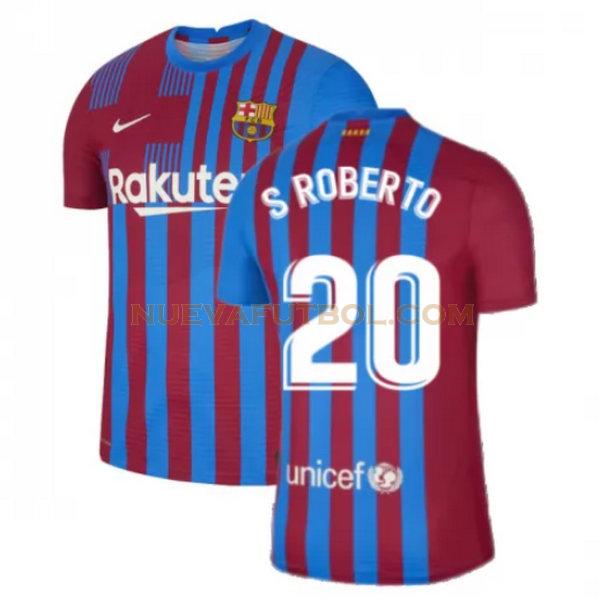 primera camiseta s roberto 20 barcelona 2021 2022 rojo blanco hombre