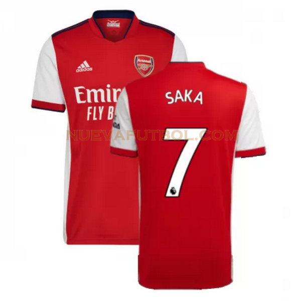 primera camiseta saka 7 arsenal 2021 2022 rojo hombre