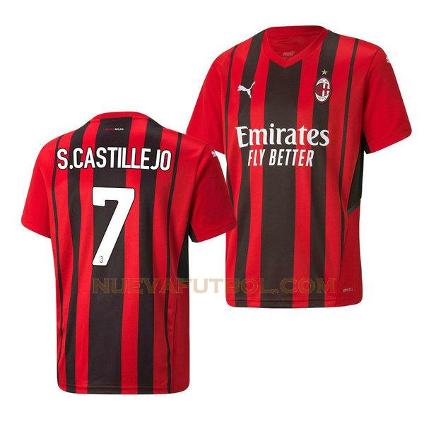 primera camiseta samu castillejo 7 ac milan 2021 2022 rojo hombre